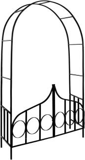 Deuba Rosenbogen mit Tür, Tor verriegelbar, Rankhilfe 240x140x40 cm, Spalier aus Metall, Rosenhilfe Torbogen Rankgitter