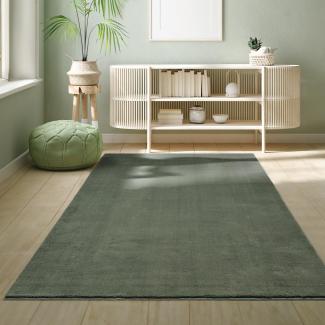 the carpet Relax kuscheliger Kurzflor Teppich, Anti-Rutsch Unterseite, Waschbar bis 30 Grad, Super Soft, Felloptik, Forest, 160 x 220 cm