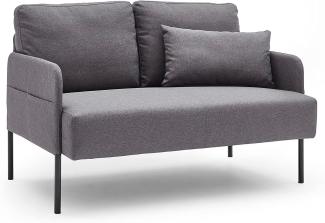 ATLANTIC Home Collection Sofa 2-Sitzer Couch Wellenunterfederung inkl. Kissen