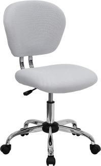 Flash Furniture Bürostuhl, mittelhoch, Weiß Stuhl, Metall, Mitte des Rückens