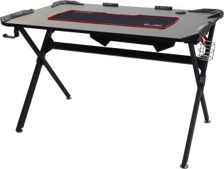Schreibtisch HWC-F11, Computertisch Jugend-Schreibtisch, Gaming 120x75cm schwarz