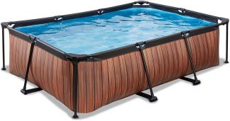 EXIT Wood Pool mit Filterpumpe - braun 220x150x65cm