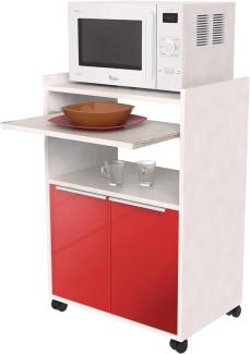 Berlioz Creations KD6BR Küchenwagen, in rotem Hochglanz, 60 x 40 x 82 cm, 100 Prozent französische Herstellung