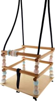 Hess Holzspielzeug 31106 - Gitterschaukel aus Holz, Nature Serie, handgefertigt, für Kleinkinder ab 12 Monaten, für unbeschwertes Schaukelvergnügen im Haus, auf der Terrasse und im Garten