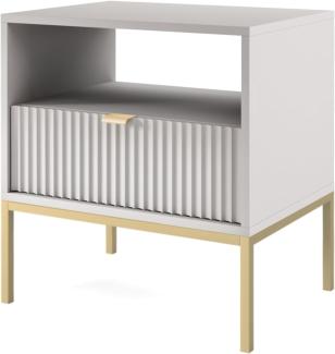 Selsey Vellore Nachttisch, Holzwerkstoff Edelstahl, Grau, 54 cm breit