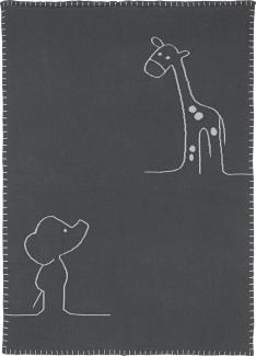 Nattou Strickdecke aus 100 % Baumwolle (Strick), Zum Wenden, 100 x 75 cm, Luna und Axel, Grün