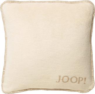 JOOP! Kissen und Füllung Uni-Doubleface 651082 Fleece Qualität 50x50 cm Pergament-Sand