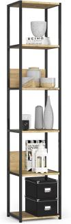 AKORD | Loft 40 cm Bücherregal | Moderner Schrank | Bücher Regal | 6 Einlegeböden | Funktional | Robust | Stabil | Leicht zu montieren | 24 Monate Garantie