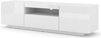 Domando Lowboard Empoli M1 Modern Breite 150cm, stehend oder hängend, Hochglanz in Weiß Matt und Weiß Hochglanz