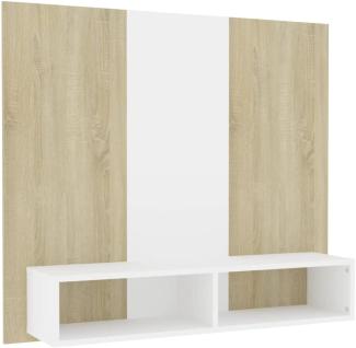 TV-Wandschrank Weiß Sonoma-Eiche 102x23,5x90 cm Holzwerkstoff