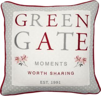 Greengate Kissenhülle mit Stickerei Greengate Moments Red (40x40cm) COTCUS40EGGM1002