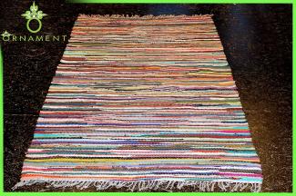Bunter Teppich Handgewebt aus Indien Restbaumwolle Kelim in diverse Größen 240 x 170 cm