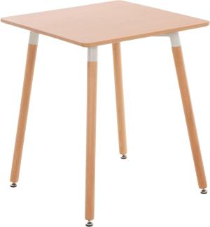 CLP Küchentisch VIBORG I Esstisch Mit MDF Tischplatte I Bistrotisch Mit Buchenholzgestell, Farbe:Natura, Größe:60 cm