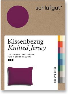 Schlafgut Knitted Jersey Bettwäsche | Kissenbezug einzeln 60x80 cm | purple-deep