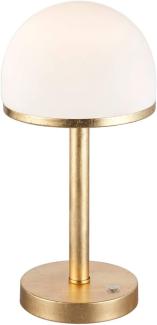 LED Tischleuchte BERLIN Gold mit Glas Lampenschirm dimmbar