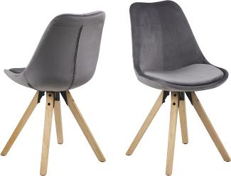 AC Design Furniture 'DIMA' Stuhl, Gestell Eiche massiv / Bezug Dunkelgrau Natur