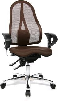 Topstar ST19UG08 Sitness 15, ergonomischer Bürostuhl, Schreibtischstuhl, inkl. höhenverstellbare Armlehnen, Bezugsstoff dunkelbraun