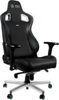 noblechairs Epic Gaming Chair, Bürostuhl Ergonomisch, Schreibtisch Stuhl, Gaming Stuhl, PU Leder Hybrid Bezug, Belastbarkeit 120, Mercedes AMG Petronas, Formula One Team 2021 Edition