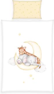 Herding Flanell Baby Kinder Bettwäsche Sleeping on the moon 100x135 cm B