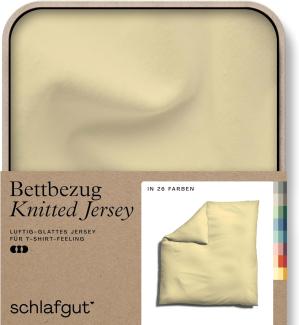 Schlafgut Knitted Jersey Bettwäsche | Bettbezug einzeln 200x200 cm | yellow-mid