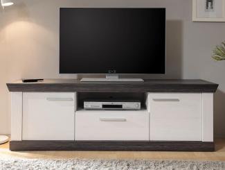 TV-Lowboard Corela in Pinie weiß und Wenge Landhaus 158 x 51 cm