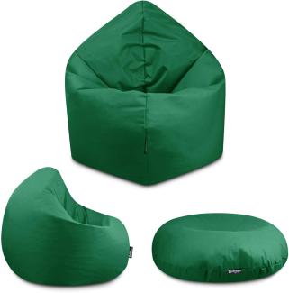 BuBiBag - 2in1 Sitzsack Bodenkissen - Outdoor Sitzsäcke Indoor Beanbag in 32 Farben und 3 Größen - Sitzkissen für Kinder und Erwachsene (100 cm Durchmesser, Dunkelgrün)