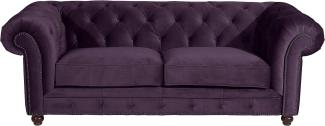 Orleans Sofa 2,5-Sitzer Samtvelours Purple Buche Nussbaumfarben