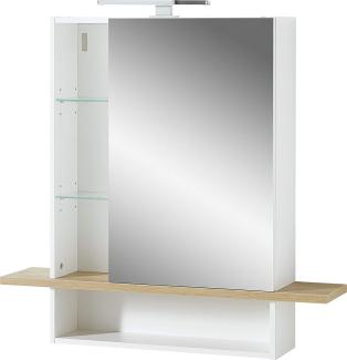 Spiegelschrank 'GW-NOVOLINO' mit LED-Beleuchtung, Weiß-Navarra Eiche
