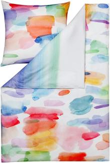 Estella Kuschelflanell Bettwäsche Splash multicolor | 200x220 cm + 2x 80x80 cm
