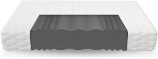 FDM Matratze Livia 80x200 hochwertige Schaumstoffmatratze Härtegrad H3 profilierter Schaum 7-Zonen, Hochelastischer HR T25 mit Wellenschnitt, Polyester, Weiß