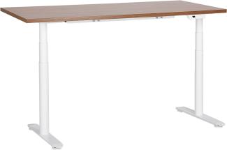 Schreibtisch braun weiß 160 x 72 cm elektrisch höhenverstellbar DESTINAS