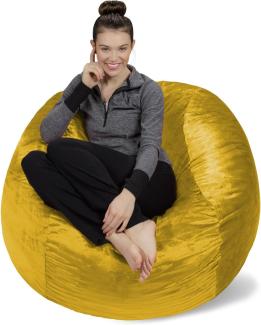Sofa Sack XL-Das Neue Komforterlebnis Sitzsack mit Memory Schaumstoff Füllung-Perfekt zum Relaxen im Wohnzimmer oder Kinderzimmer-Samtig weicher Velour Bezug in Zitronengelb