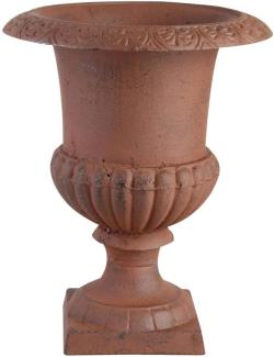 Esschert Design Blumentopf, Übertopf, Französische Vase, Amphore auf Sockel, aus Gusseisen, Größe XS, ca. 11 cm x 11 cm x 16 cm