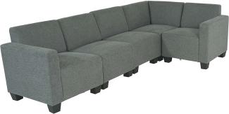 Modular Sofa-System Couch-Garnitur Lyon 5, Stoff/Textil ~ grau