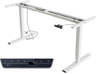 Yaasa Frame AMZ Tischgestell Höhenverstellbar mit Memory-Funktion, Elektrisch Höhenverstellbares Schreibtischgestell mit Kollisionssensor, Ausziehbares Tischgestell in Weiß