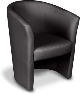Dmora Sessel mit Kunstlederbezug, Farbe schwarz, 65 x 78 x 60 cm