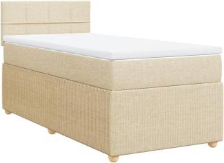 Boxspringbett mit Matratze Creme 80x200 cm Stoff 3289588