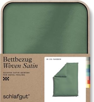 Schlafgut Woven Satin Bettwäsche | Bettbezug einzeln 155x220 cm | green-mid