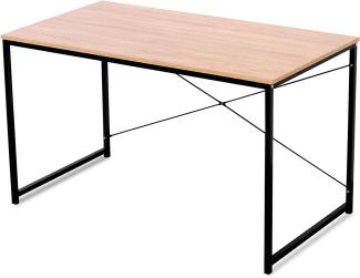 Schreibtisch aus Holz & Stahl in modernem Design natur