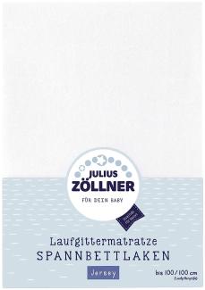 Julius Zöllner Jersey Spanntuch, passend für Laufgittermatratzen 68x90 bis 100x100 cm, weiß