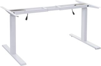 Gestell HWC-D40, variables Tischgestell für Schreibtisch, elektrisch höhenverstellbar Memory 29kg ~ weiß