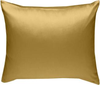 Mako Interlock Jersey Bettwäsche "Ina" uni/einfarbig gold Kissenbezug 80x80