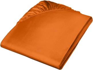 fleuresse Mako Satin Baumwolle Spannbettlaken Colours 100x200 cm Orange
