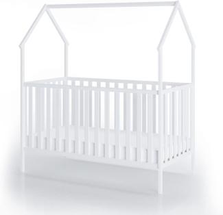 FabiMax 'Schlafmütze' Kinderbett, 70 x 140 cm, weiß, mit Matratze Comfort, Kiefer massiv, 3-fach höhenverstellbar, umbaubar