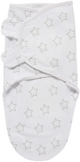 Meyco Baby Stars Pucksack, Erstausstattung Neugeborene (Pucktuch für Babys ab 4-6 Monaten, weicher Schlafkomfort, atmungsaktiv und feuchtigkeitsabsorbierend, Einschlafhilfe), Grau