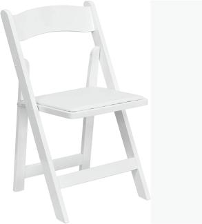 Flash Furniture Klappstuhl HERCULES aus Holz – Leichter Stuhl zum Klappen für Gäste oder Veranstaltungen – Pflegeleichter Holzstuhl mit abnehmbarem Sitzpolster – 4er-Set – Weiß