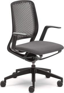 Sedus se:motion, Bürostuhl, schwarz, mit Armlehnen, Sitzpolster in anthrazit/schwarz, Kunststoff, 950 - 1065 mm