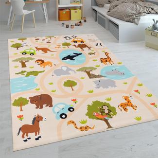 Paco Home Kinderteppich Teppich Kinderzimmer Spielteppich Junge Mädchen Modern rutschfest, Grösse:120x160 cm, Farbe:Bunt 2