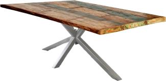 Esstisch 240x100 Altholz bunt Metall Holztisch Speisetisch Küchentisch Tisch