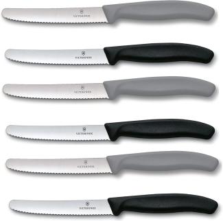 6 Stück Victorinox Tafelmesser Swiss Classic Nylon (6er Pack, Limited Edition Cool Grey / Schwarz)